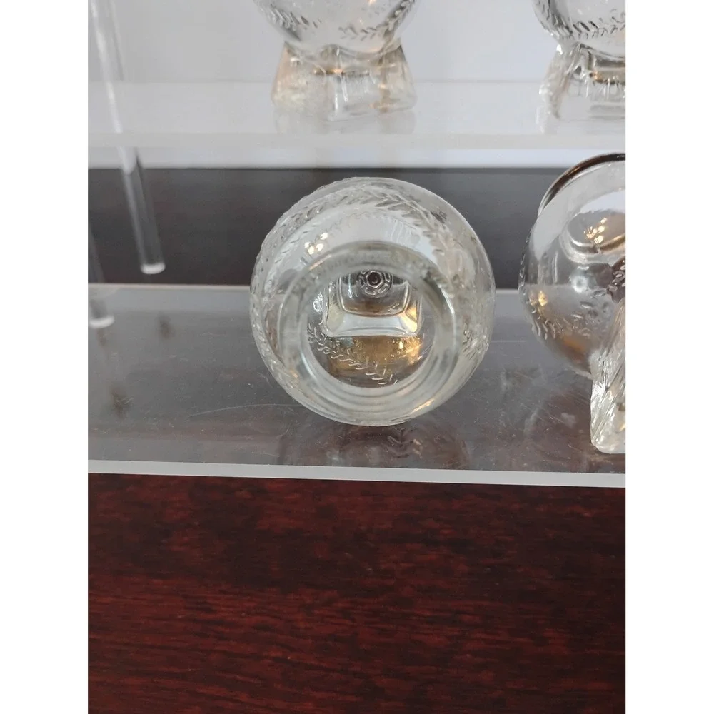 Vintage MVP Clear Glass Baseball Shot Glasses Toothpick Holders Set of 4